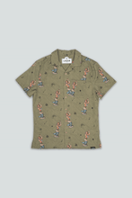 Indlæs billede til gallerivisning Dashboard Hula Short Sleeve Shirt (Deep Lichen Green)
