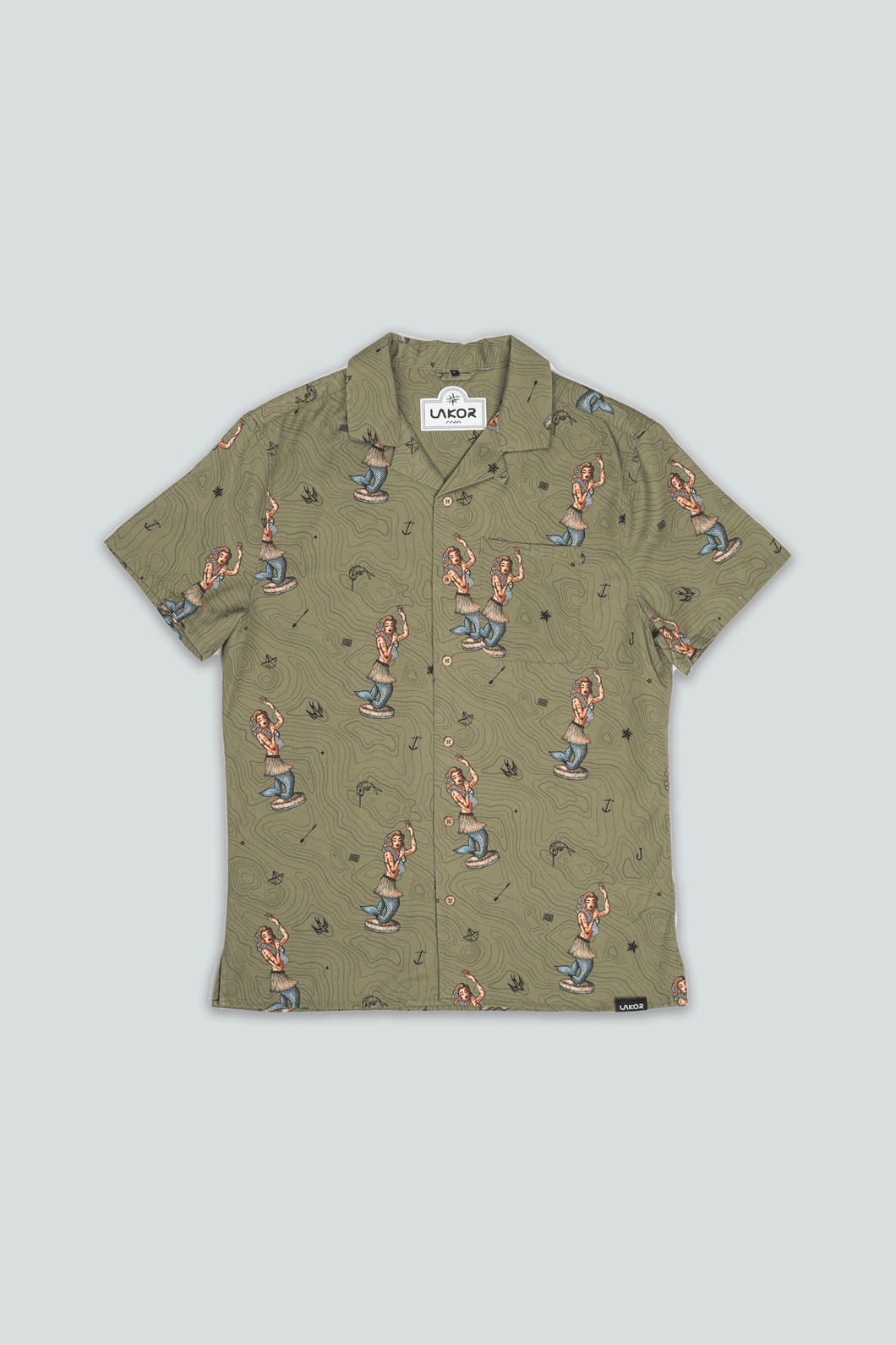 Dashboard Hula Short Sleeve Shirt (Deep Lichen Green)