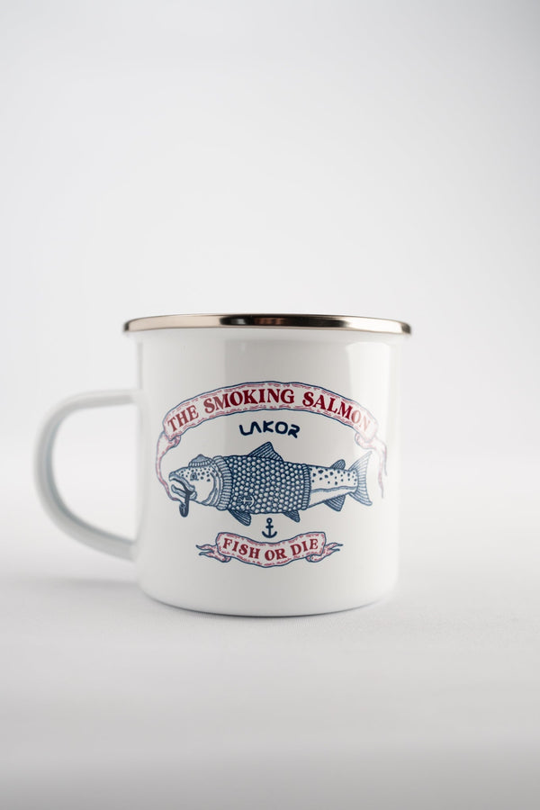 The Smoking Salmon Emaljekrus