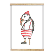 Indlæs billede til gallerivisning Atlantic Puffin plakat i A3 format printet på genbrugspapir og trykt på 250g papir, dansk design
