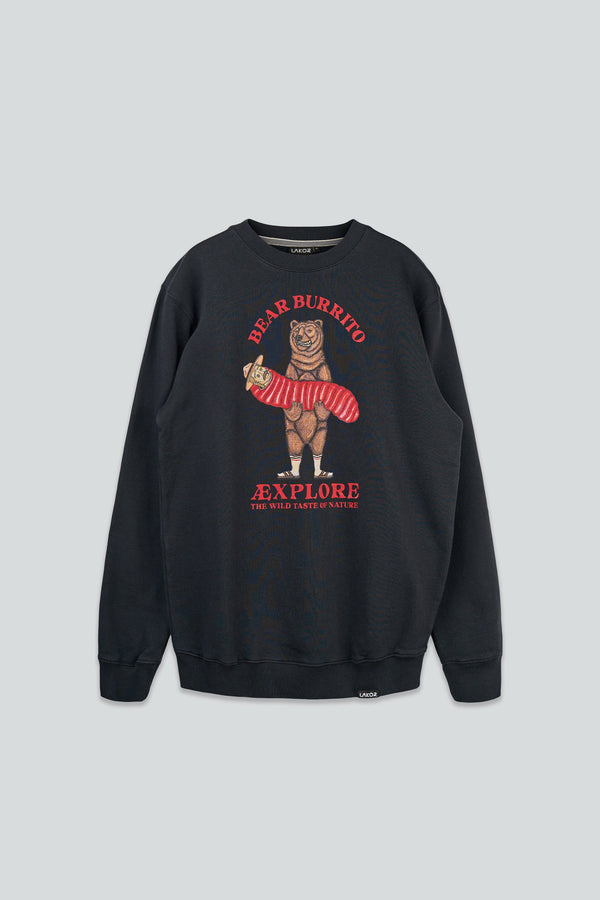 Bear Burrito Crewneck (Moonless Night)